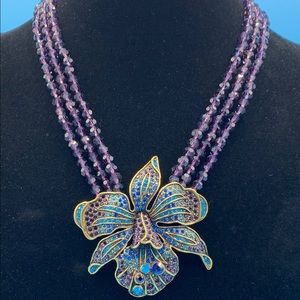 Heidi Daus amethyst and crystal necklace.